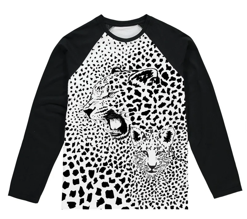 Leopard Baseball Long Sleeve T-Shirt
