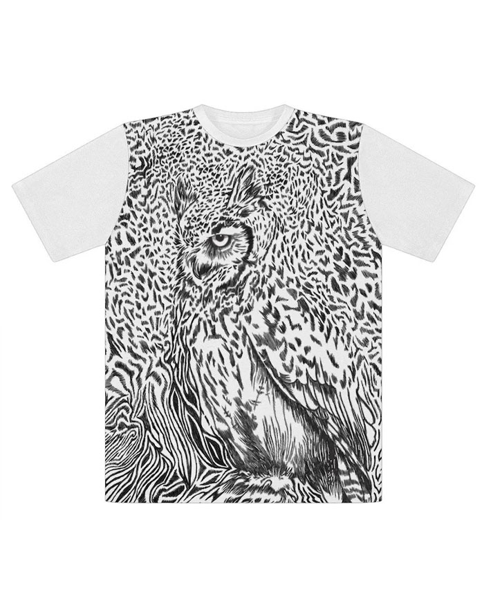Owl  Print  T-shirt