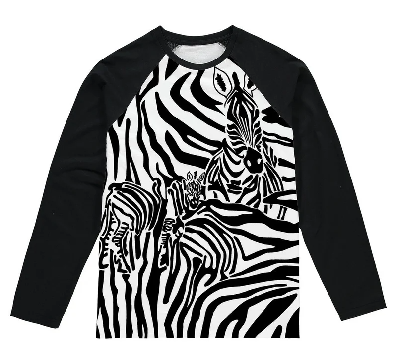 Zebra Baseball Long Sleeve T-Shirt