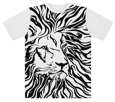 lion line art print t-shirt